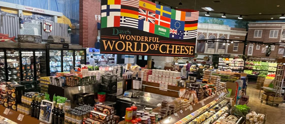 World of cheese department at Dave's Fresh Marketplace East Greenwich location