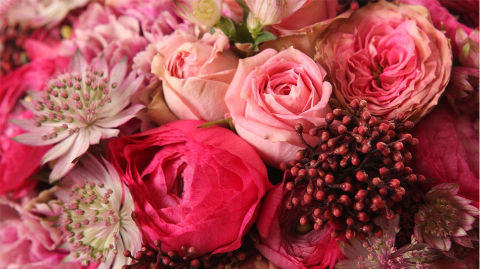 Beautiful Red and Pink Flower Bouquet at Dave's