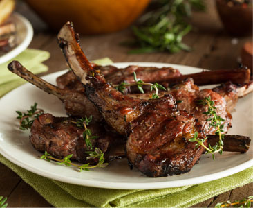 lamb chops on a plate