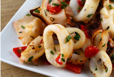 calamari on a serving plate