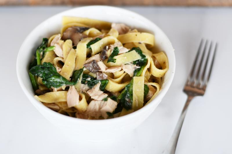 Chicken Spinach Mushroom Fettuccine 