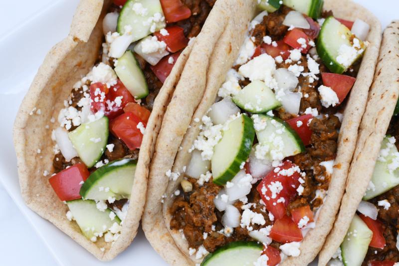 Greek Inspired Beyond Beef Gyros