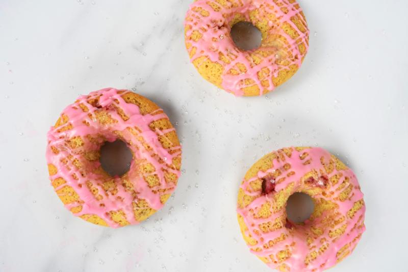 Valentine's Day Strawberry Banana Donuts