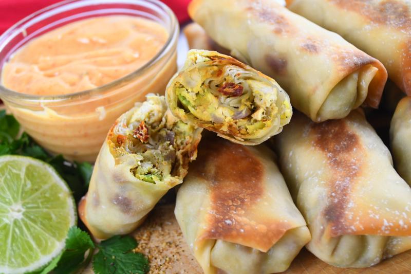 Avocado Chicken Egg Rolls