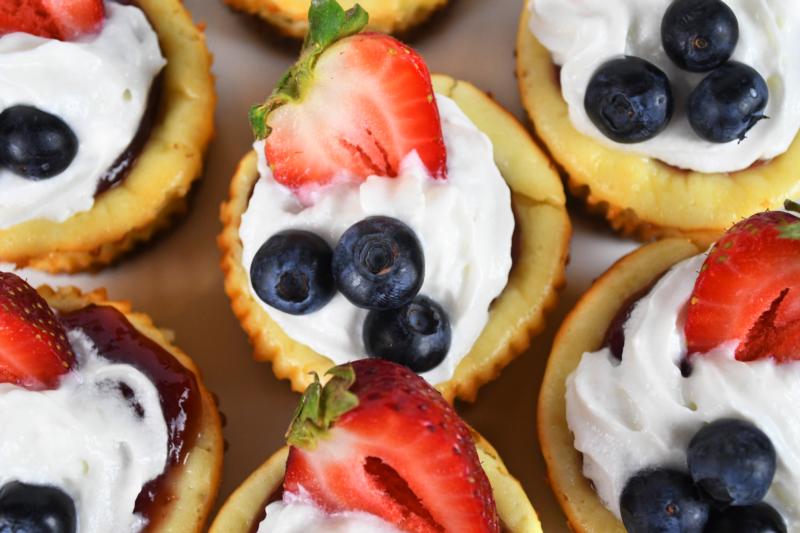 Red, White & Blue Mini Cheesecakes