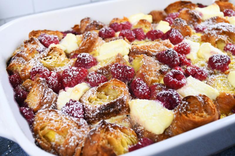 Raspberry Croissant Casserole