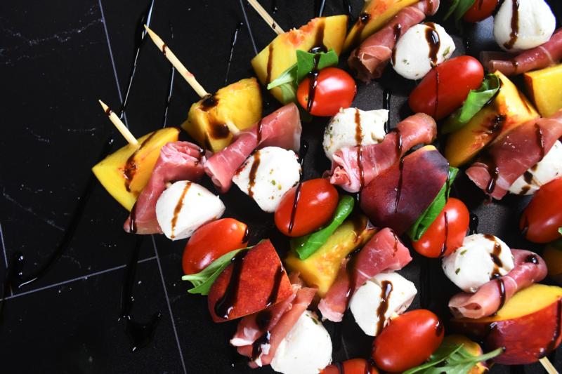 Peach Caprese Skewers