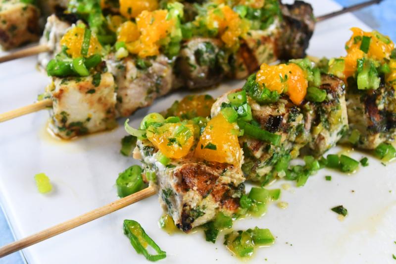 Swordfish Skewers with Citrus Salsa