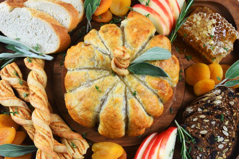 Pumpkin Shaped Baked Brie