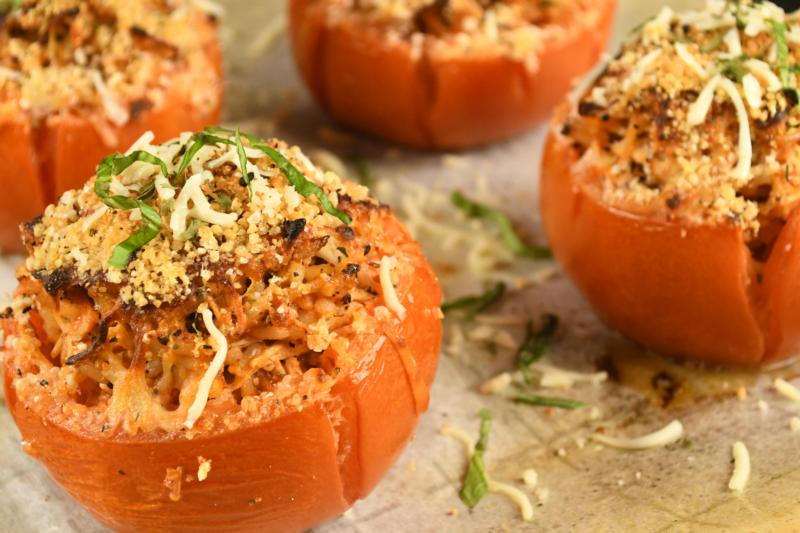 Chicken Parmesan Stuffed Tomatoes