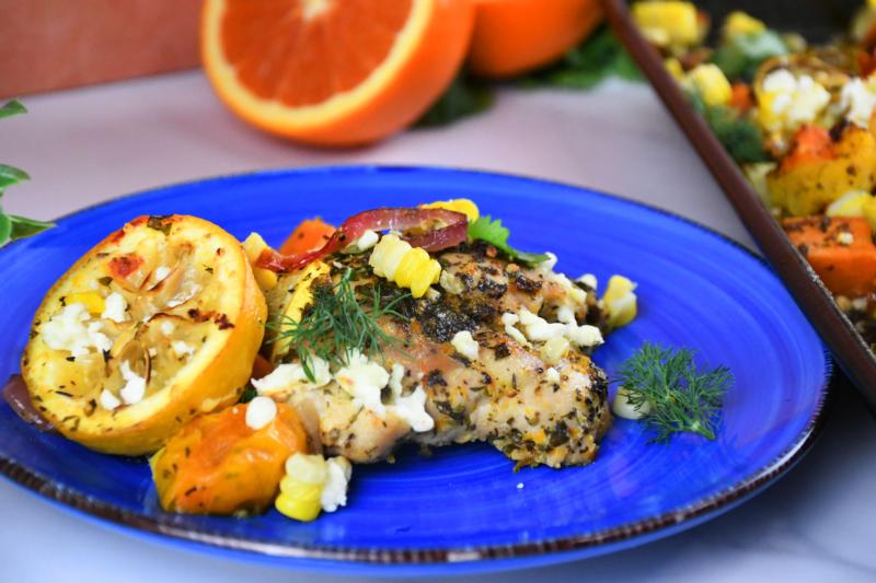 Orange Cilantro Chicken Sheet Pan Dinner