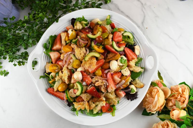 Strawberry Panzanella Salad