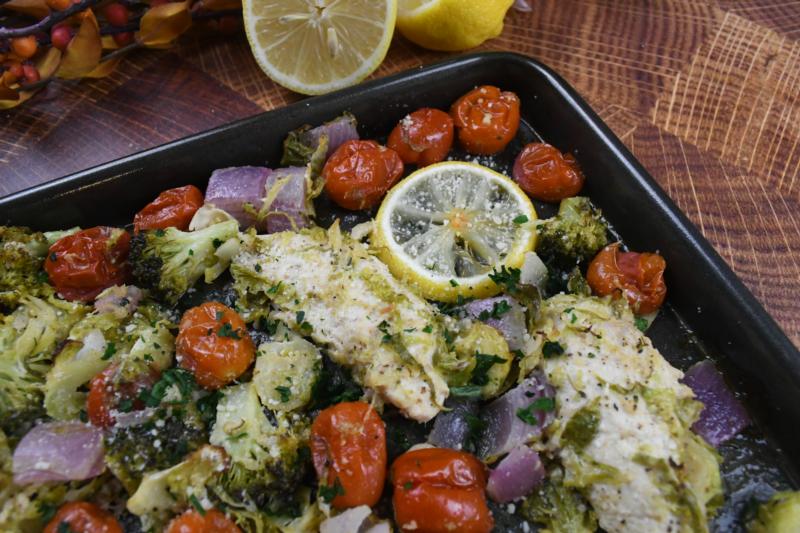 Lemon Parmesan Chicken Tenders & Veggies