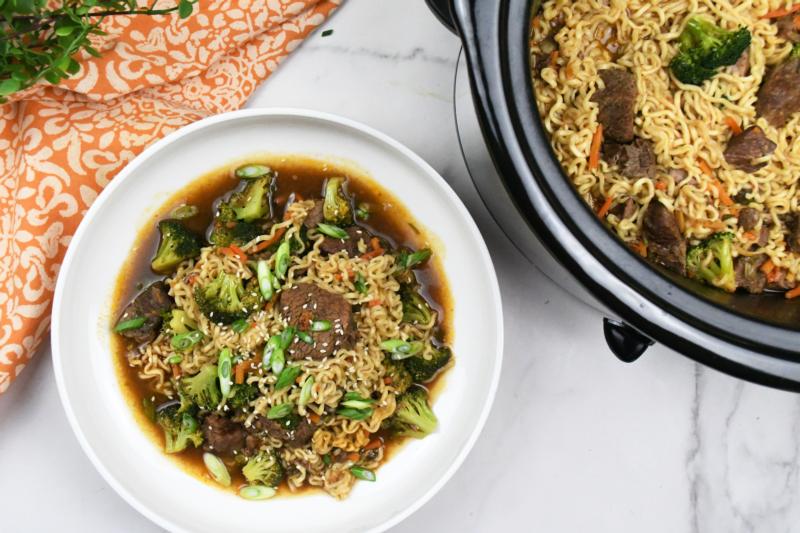 Slow Cooker Beef Ramen Bowl