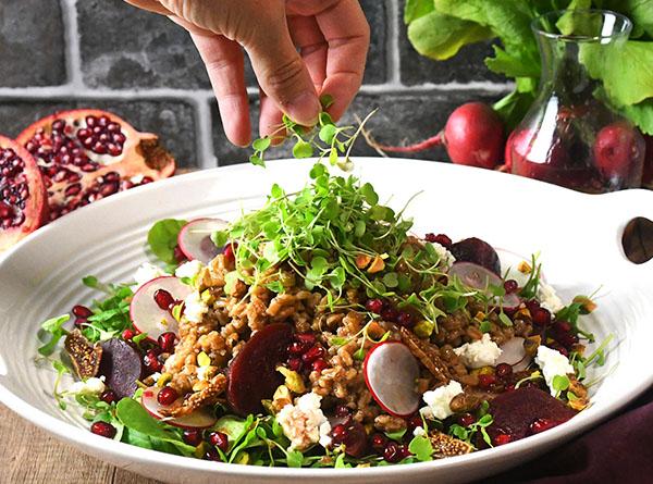 Warm Farro Salad with Fig-Pomegranate Vinaigrette - Step 5